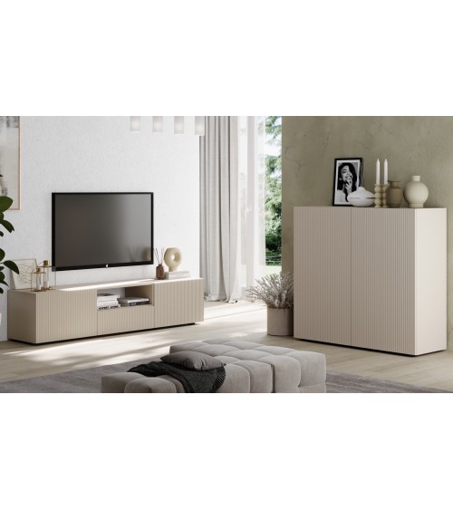Ensemble Rio cashmere - meuble TV & buffet 2 portes