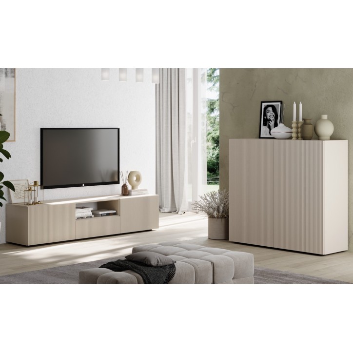 Ensemble Rio cashmere - meuble TV & buffet 2 portes