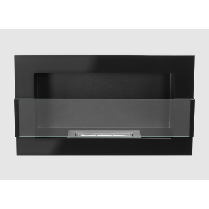 Biocheminée murale suspendue avec vitre 650x400 noir brillant Biocheminée murale suspendue avec vitre 650x400 noir brillant