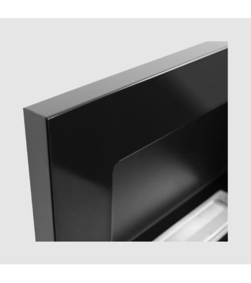 Bio lareira suspensa com vidro 650x400 preto brilhante