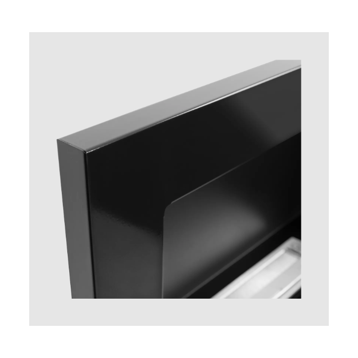 Biocheminée murale suspendue avec vitre 650x400 noir brillant Biocheminée murale suspendue avec vitre 650x400 noir brillant