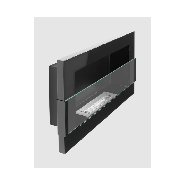 Biocheminée murale suspendue avec vitre 650x400 noir brillant Biocheminée murale suspendue avec vitre 650x400 noir brillant