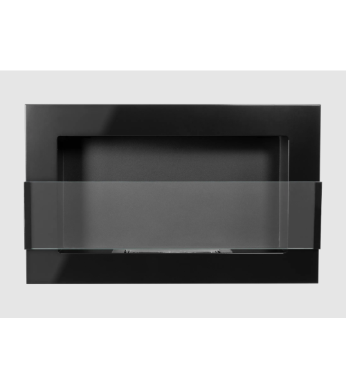 Biochimenea colgante con cristal 650x400 negro brillante