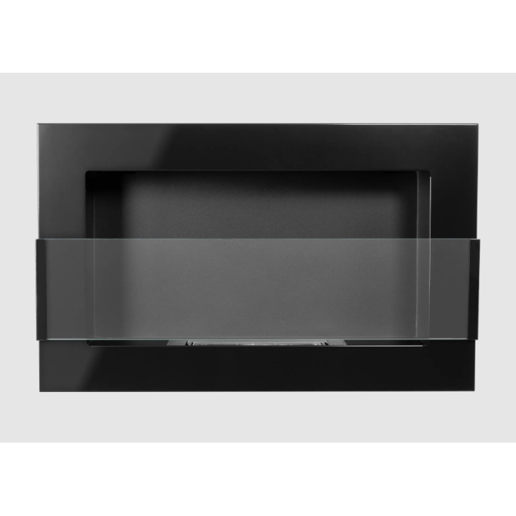 Biocheminée murale suspendue avec vitre 650x400 noir brillant Biocheminée murale suspendue avec vitre 650x400 noir brillant