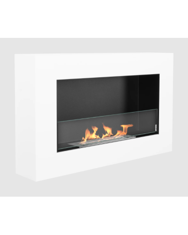 Biocamino sospeso con vetro 650x400 Box bianco opaco strutturato