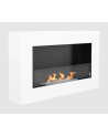 Bio lareira suspensa com vidro 650x400 Box branco mate texturizado