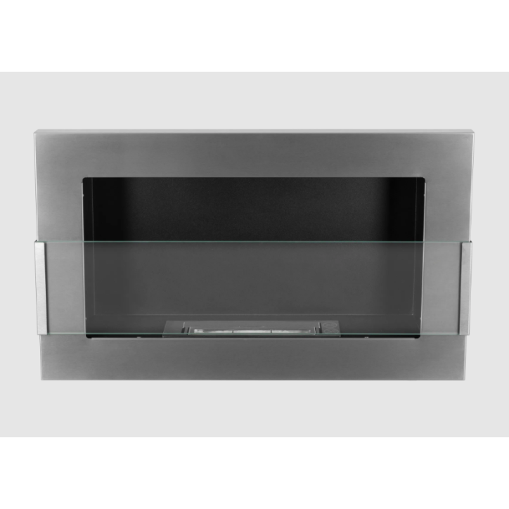 Biocheminée murale suspendue avec vitre 650x400 inox