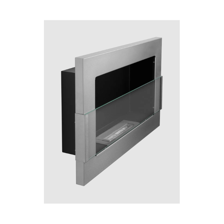 Biocamino sospeso con vetro 650x400 inox Biocamino sospeso con vetro 650x400 inox