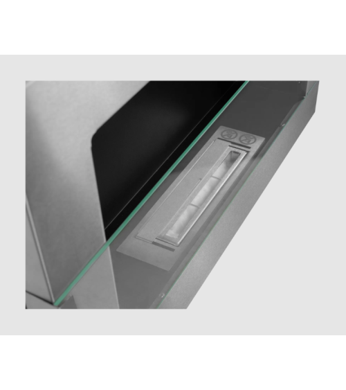 Biocheminée murale suspendue avec vitre 650x400 inox