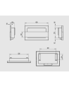 Bio-lareira de parede suspensa com vidro 650x400 inox