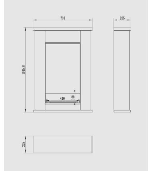 Bio-cheminée portail Pula Mini avec vitre 101,5 x 71CM