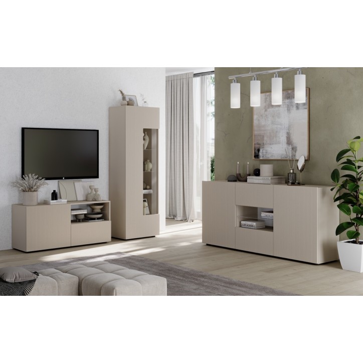 Ensemble Rio cashmere - meuble TV & buffet & vitrine