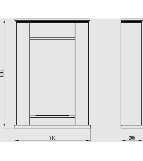 Bio-lareira portal Pula Mini 101,5 x 71CM
