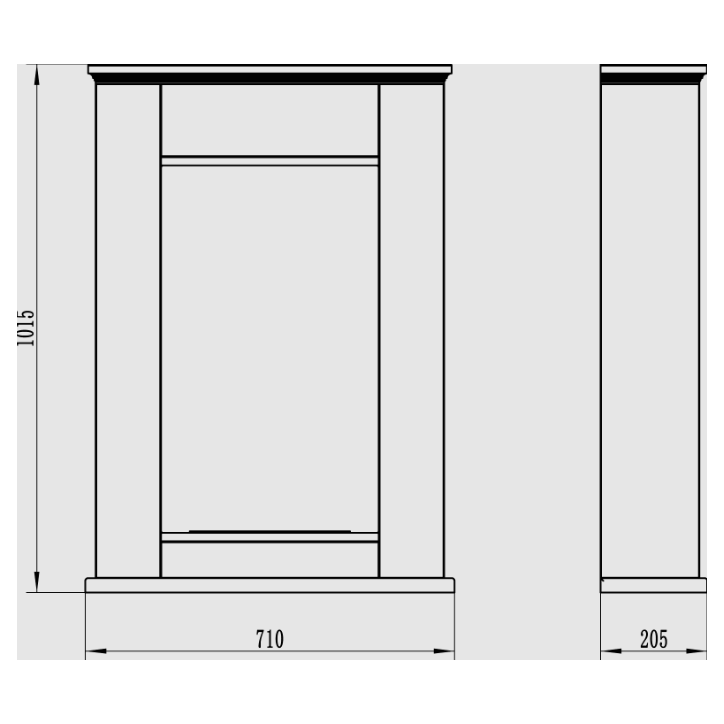 Bio-lareira portal Pula Mini 101,5 x 71CM