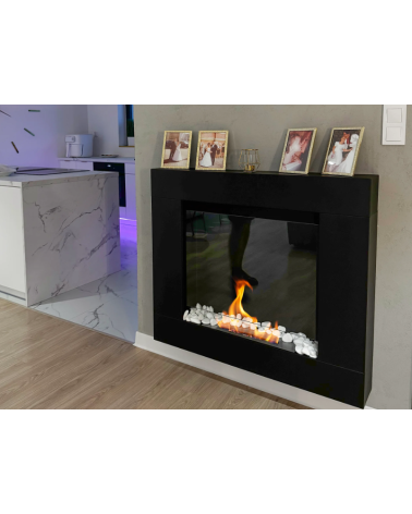 Biochimenea portal Asne negro mate 105 x 90 cm