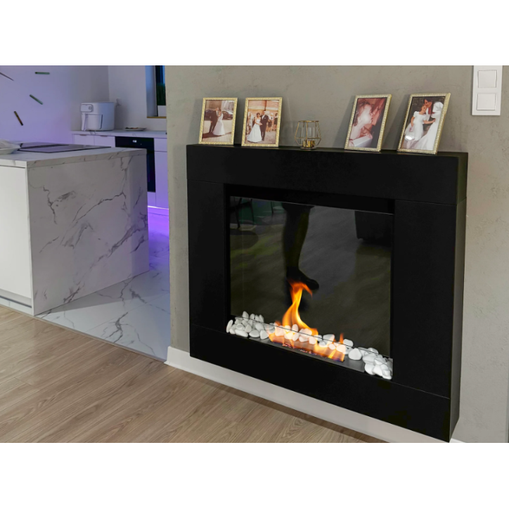 Biochimenea portal Asne negro mate 105 x 90 cm