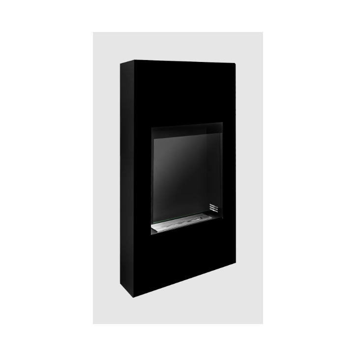 Biochimenea portal Modern negro mate con cristal