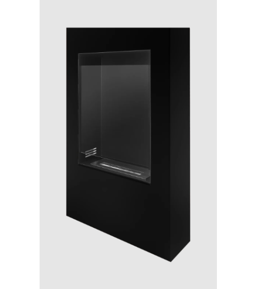 Biochimenea portal Modern negro mate con cristal