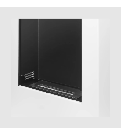 Biochimenea portal Modern blanco mate con cristal