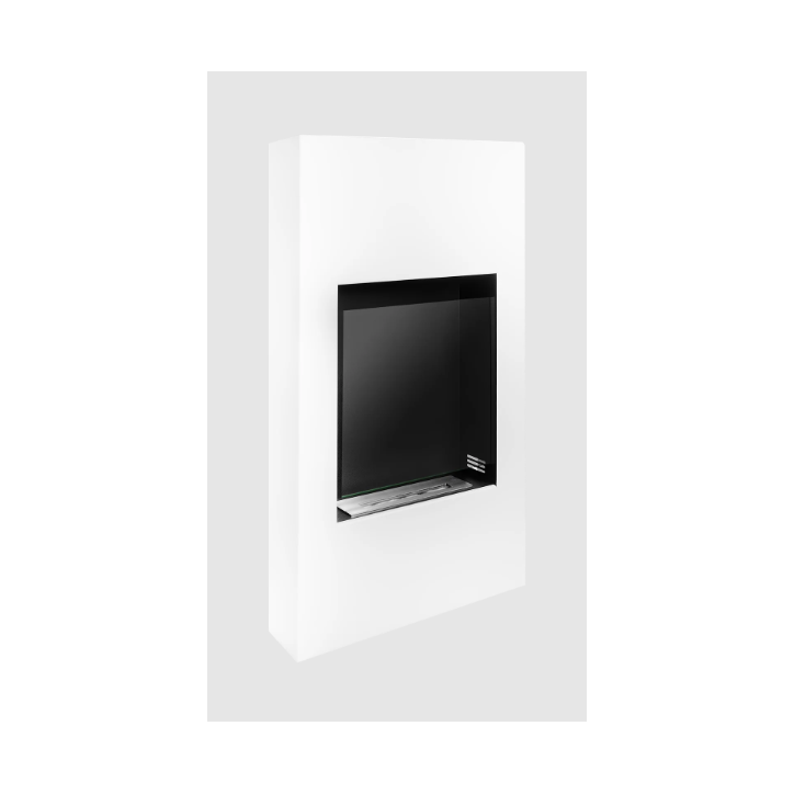Biochimenea portal Modern blanco mate con cristal