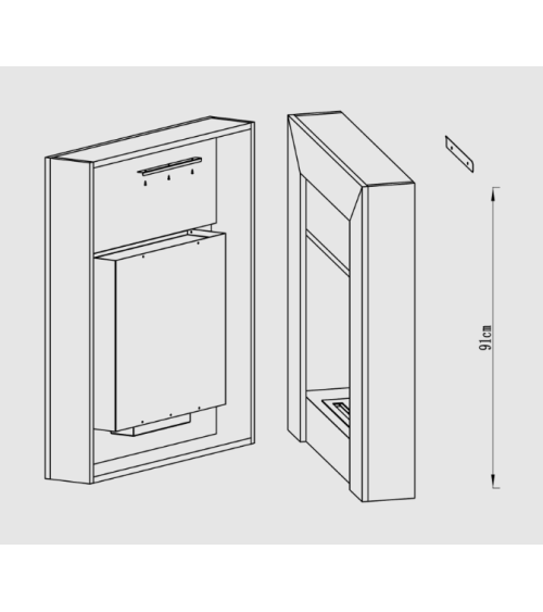 Chimenea biológica de madera Denver Portal 95,4 x 84,2 cm