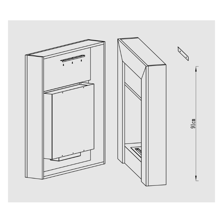 Biocamino in legno Denver Portal 95,4 x 84,2 cm