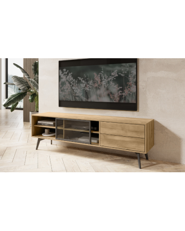 Meuble TV SLIDE RTV180 – Couleur Chêne Baroque Doré
