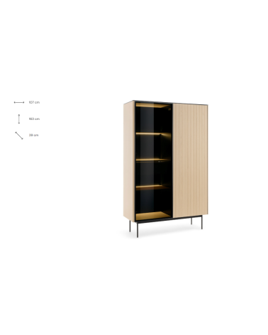 Vitrine ORTA WTSZ107 – Cachemire et Chêne Vicenza avec éclairage LED