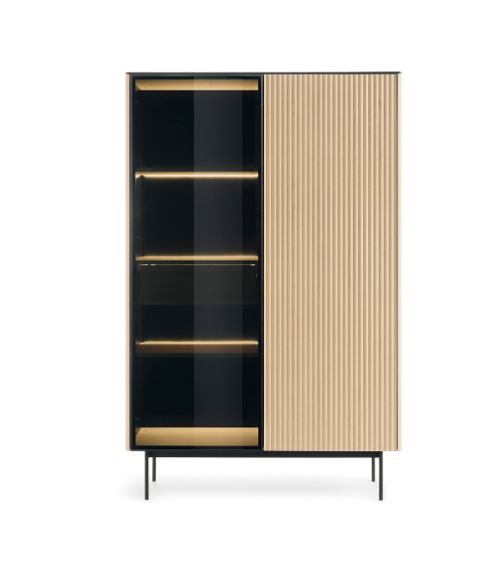 Vitrine ORTA WTSZ107 – Cachemire et Chêne Vicenza avec éclairage LED