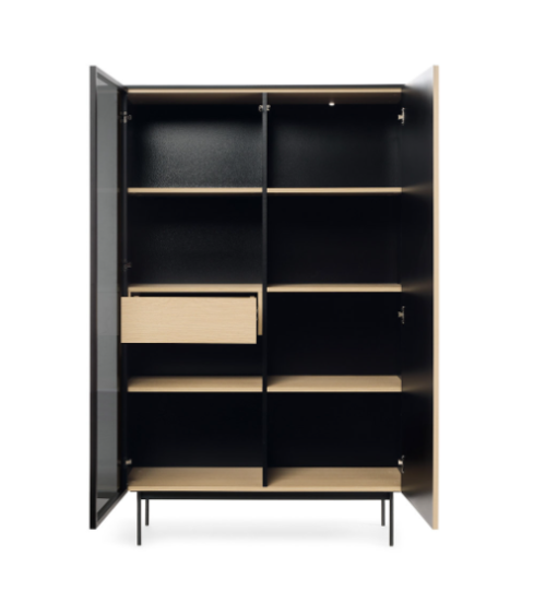 Vitrina ORTA WTSZ107 – Cachemira y Roble Vicenza con iluminación LED