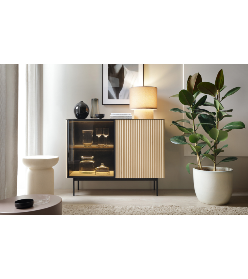 Credenza ORTA K107 – Cashmere o Rovere Vicenza con illuminazione LED