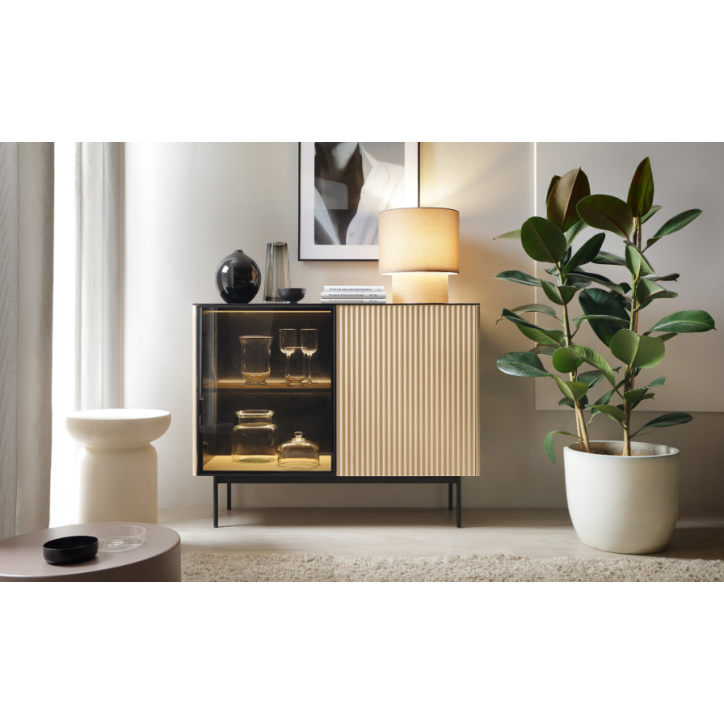 Credenza ORTA K107 – Cashmere o Rovere Vicenza con illuminazione LED