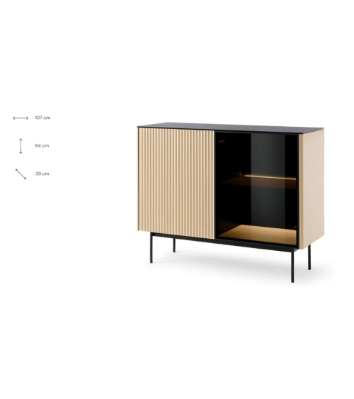 Commode ORTA K107 – Cachemire ou Chêne Vicenza avec éclairage LED