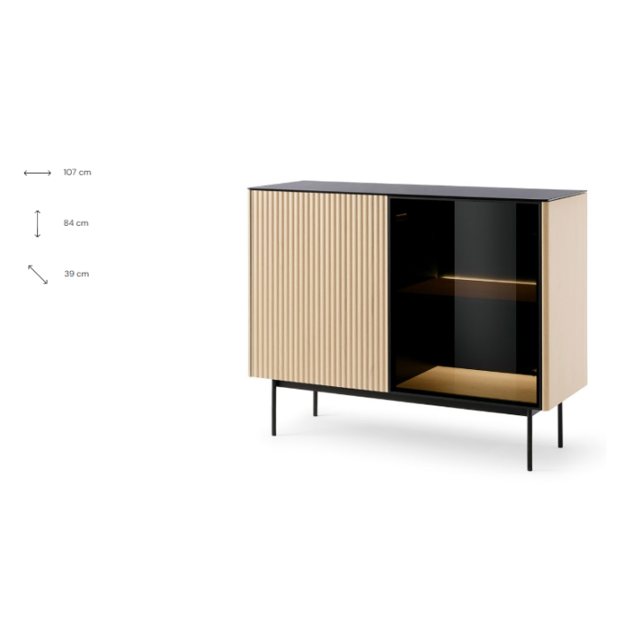 Commode ORTA K107 – Cachemire ou Chêne Vicenza avec éclairage LED