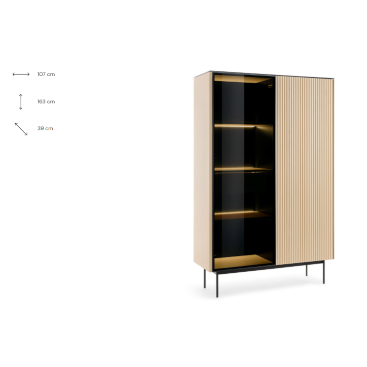 Vitrine ORTA WTSZ107 – Élégance contemporaine avec éclairage LED Vitrine ORTA WTSZ107 – Élégance contemporaine avec éclairage LED