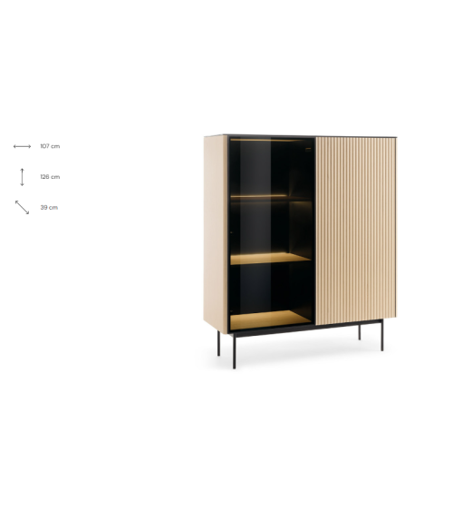 Vitrine ORTA WT107 – Design contemporâneo com iluminação LED