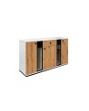 Buffet CALI 140 cm chêne blanc et noir
