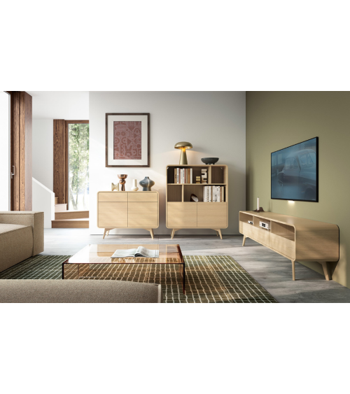 Conjunto de muebles para TV HELION – Color Roble Vicenza