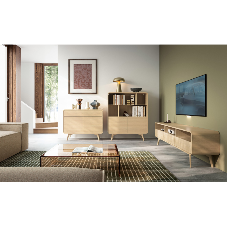 Conjunto de muebles para TV HELION – Color Roble Vicenza