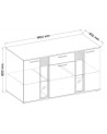Buffet CALI 140 cm chêne blanc et noir