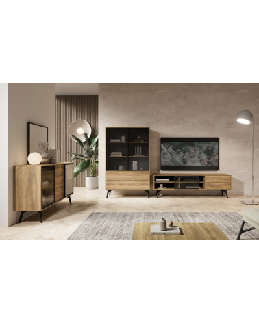 Conjunto de muebles para TV SLIDE – Color Roble Barroco Dorado
