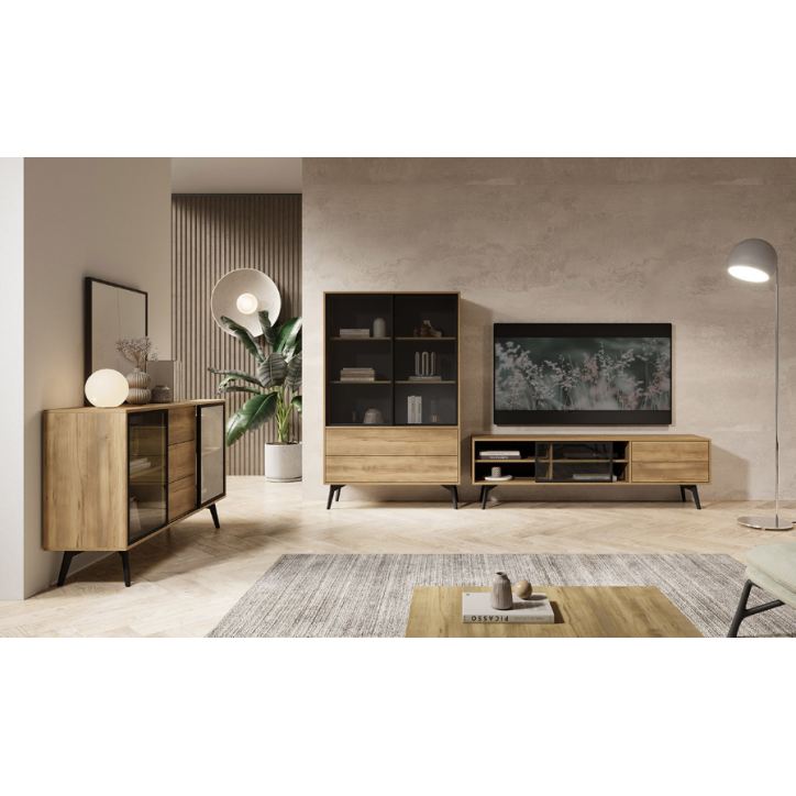 Conjunto de muebles para TV SLIDE – Color Roble Barroco Dorado Conjunto de muebles para TV SLIDE – Color Roble Barroco Dorado