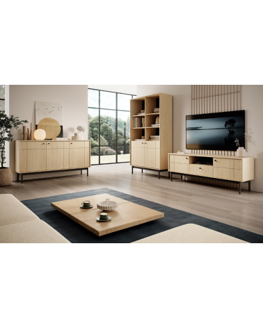 Ensemble meuble TV JAPANDI Couleur Chêne Linea
