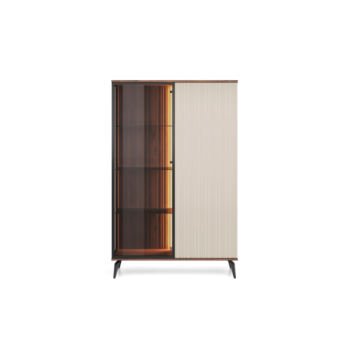 Ensemble meuble TV VICI couleur Cachemire / Noyer Warmia