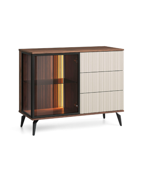 Conjunto de muebles para TV VICI – Color Cachemira / Nogal Warmia