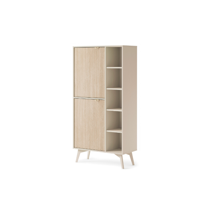 Ensemble meuble TV FOREST couleur Chevrons Scandi / Beige Ensemble meuble TV FOREST couleur Chevrons Scandi / Beige