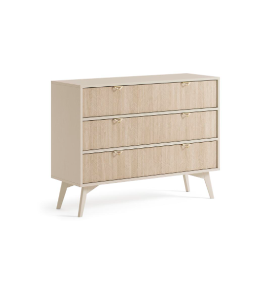 Ensemble meuble TV FOREST couleur Chevrons Scandi / Beige