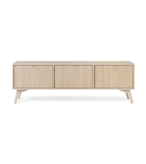 Ensemble meuble TV FOREST couleur Chevrons Scandi / Beige