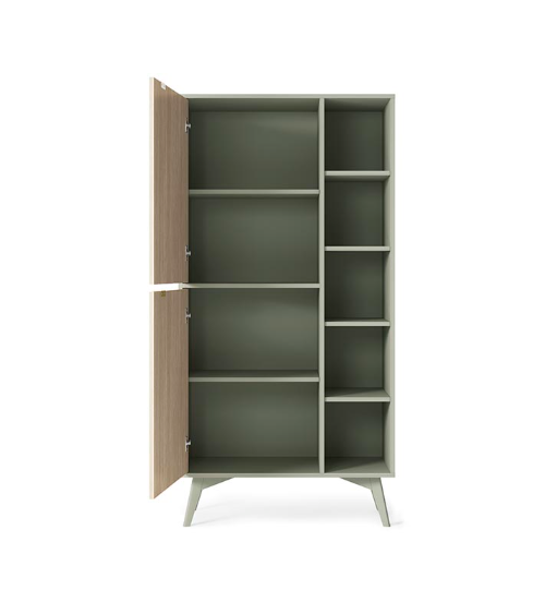 Ensemble meuble TV FOREST couleur Chevrons Scandi / Eucalyptus