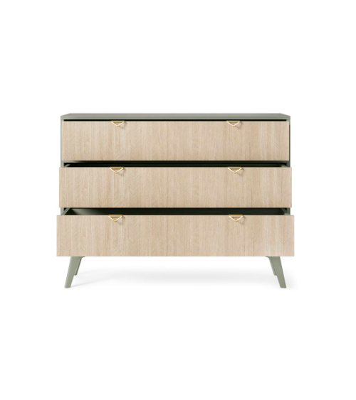 Ensemble meuble TV FOREST couleur Chevrons Scandi / Eucalyptus